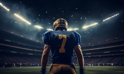 american football players enter the stadium on final night, ai generative - Powered by Adobe
