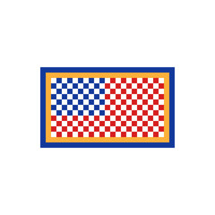Patch vintage logo icon sign Patriot memorial day emblem American flag Checkered modern design National style Fashion print for clothes apparel greeting invitation card banner poster flyer cover ad