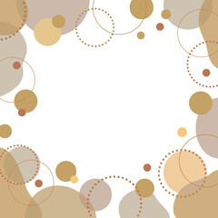 流体シェイプとドット サークル フレーム 背景/正方形・ベージュ
