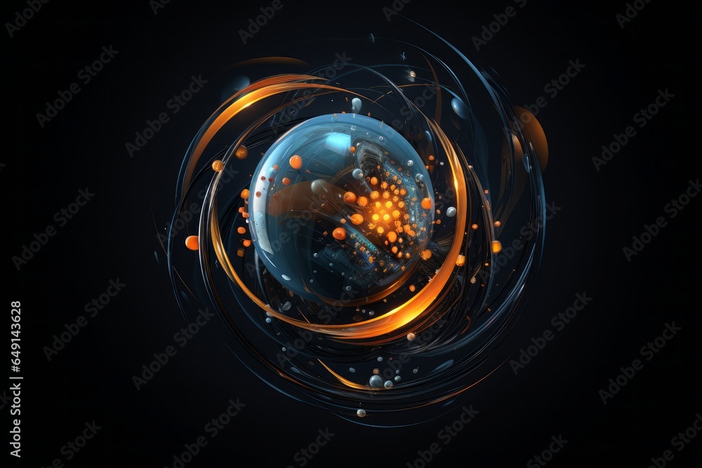 Poster abstract fractal background computer-generated illustration 3d rendering