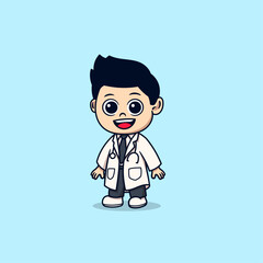 cute male doctor with stethoscope