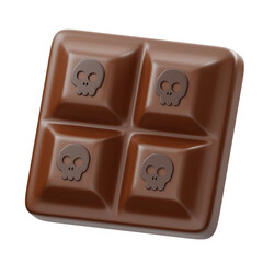 Chocolate Bar Skull 3D Icon