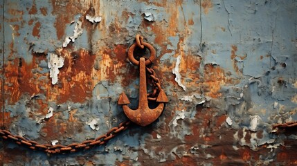 Weathered ship anchors: Close-up of aged ship anchor details