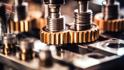 The manufacturing concept of transmission gear parts with automatic system.generative ai