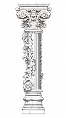 Drawing of the column on a neutral background.