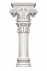 Drawing of the column on a neutral background. - obrazy, fototapety, plakaty