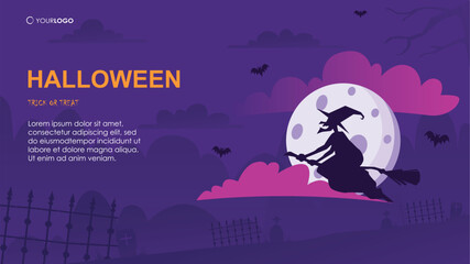 Halloween theme Landing page background vector