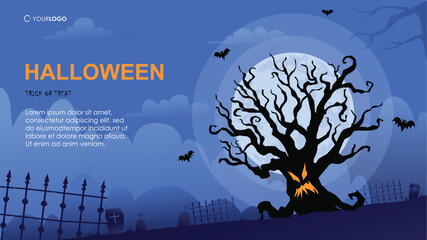 Halloween theme Landing page background vector