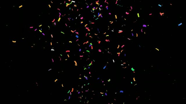 The animation of exploding confetti, with countdown animation