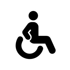 Handicapped Patient Flat Icon. Sign for Mobile Concept and Web Design. Disabled man vector icon