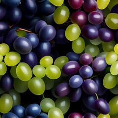 Image of a luscious bunch of grapes of various colors. Green, purple.