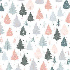 Fototapeta premium christmas trees in snow