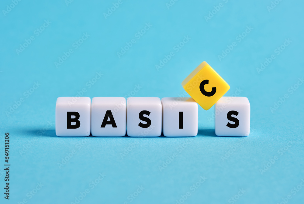 Poster back to basics. simplifying business procedures. essential or primary concepts and basis of educatio