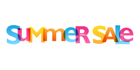 SUMMER SALE colorful vector typography banner