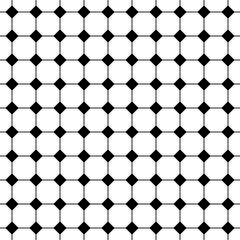 Vintage wall ceramic tiled seamless pattern. Black and white chequerwise squares background. Simple wall ceramic tiles. Kitchen or bathroom mosaic. Swimming pool floor. Architecture vector texture.