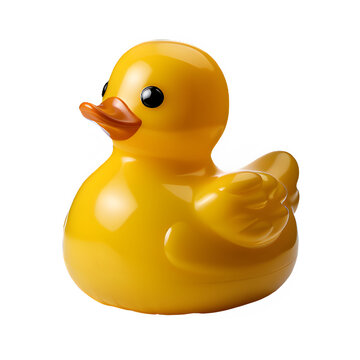 recommend clip art: rubber duck toy isolated on transparent background,cute plastic yellow duck toy png ,generative ai