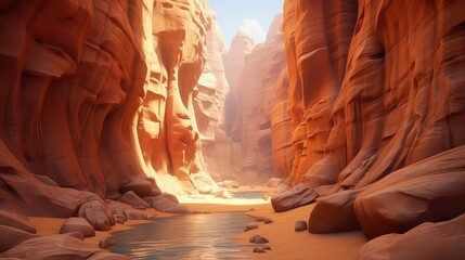 nature desert slot canyons illustration landscape canyon, rock red, usa antelope nature desert slot canyons - obrazy, fototapety, plakaty