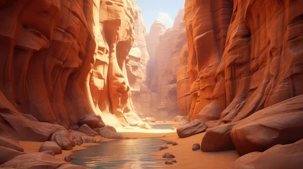 Foto op Plexiglas nature desert slot canyons illustration landscape canyon, rock red, usa antelope nature desert slot canyons © sevector
