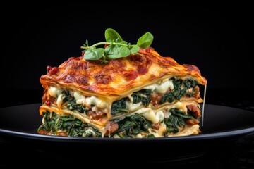 Spinach lasagna and sheep's cheese