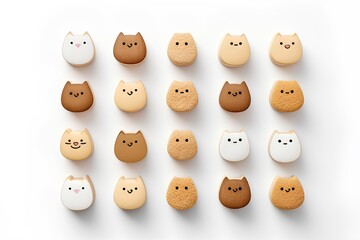 コルクでできた可愛いい動物たちのアイコン（3Dピクト）