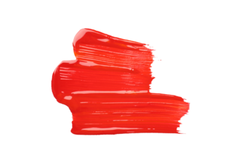 PNG, Brushstrokes of red paint, isolated on white background
