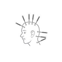 illustration of acupuncture, acupuncture to restore health and fitness.