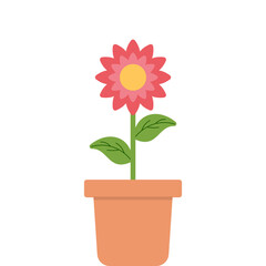 Retro Flower With Potted