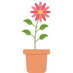 Retro Flower With Potted