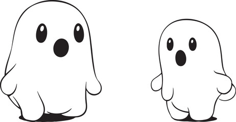 Halloween Skeleton Ghost Skeleton creepy character scary creature with skull and bones isolated on white background silhouette vector  