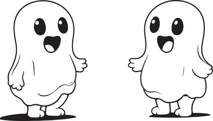 Halloween Skeleton Ghost Skeleton creepy character scary creature with skull and bones isolated on white background silhouette vector  