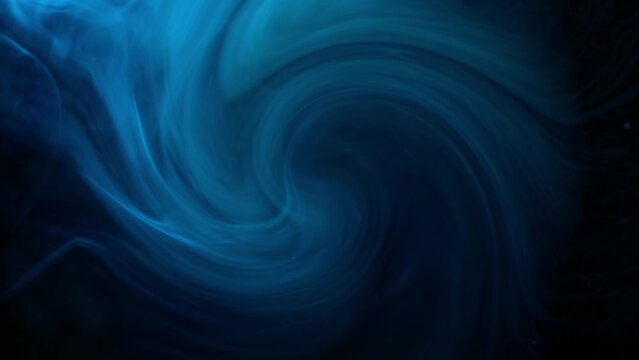 Blue smoke floating on dark background abstract animation 