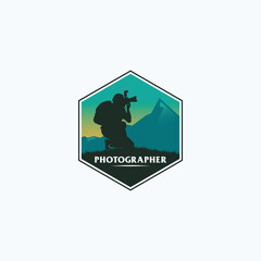 Photographer Camera Silhouette.Photographer logo vector.cameraman logo vector