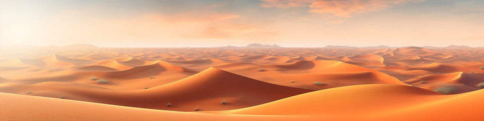 Fototapeta na wymiar Desert landscape with sand and dunes as inspiration for adventures in dry climates