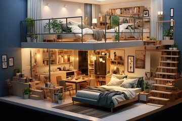 Interior design of a compact apartment