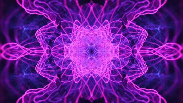 Hypnotic intricate flowing geometric mandala patterns, fractal abstract ecstasy, endless loop of spiritual awakening energy flow, visual beats fantasy swirls.