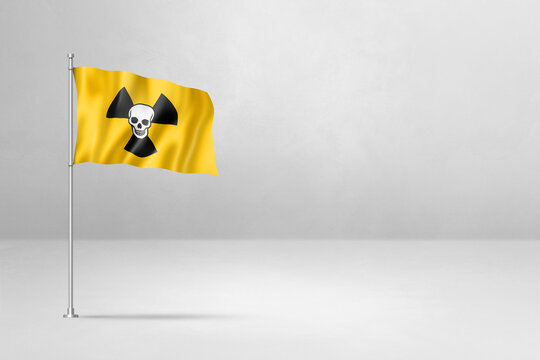 radioactive nuclear symbol death flag isolated on white