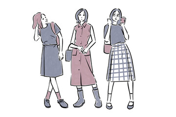 Three young women enjoying their holiday