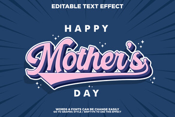 editable text effect happy mother's day