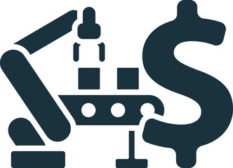 Production efficiency icon. Monochrome simple sign from operation management collection. Production efficiency icon for logo, templates, web design and infographics.