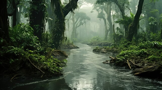 africa congo rainforest swamps illustration nature forest, swamp water, park jungle africa congo rainforest swamps