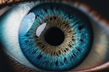 Abstract human eye, beautiful closeup zoom - obrazy, fototapety, plakaty