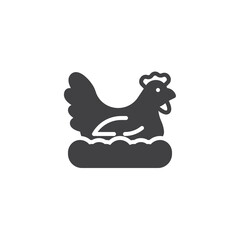 Poultry farming vector icon