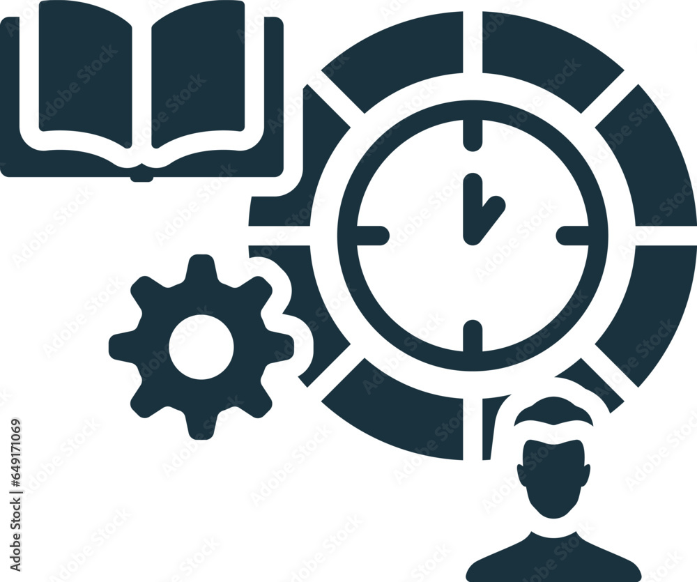 Poster time blocking icon. monochrome simple sign from productivity collection. time blocking icon for logo