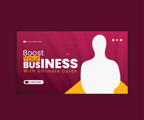 Corporate Business YouTube video thumbnail and social media post  for workshop or business promotion.