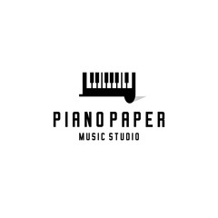 piano and paper logo, paper arch depicting a piano keyboard