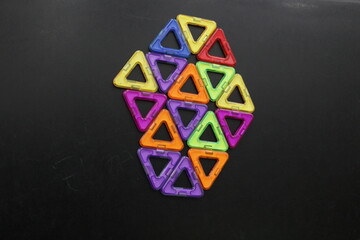 pyramid made of colorful cubes