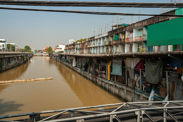 Canal Houses In Bangkok, Thailand