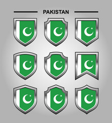 Pakistan National Emblems Flag and Luxury Shield