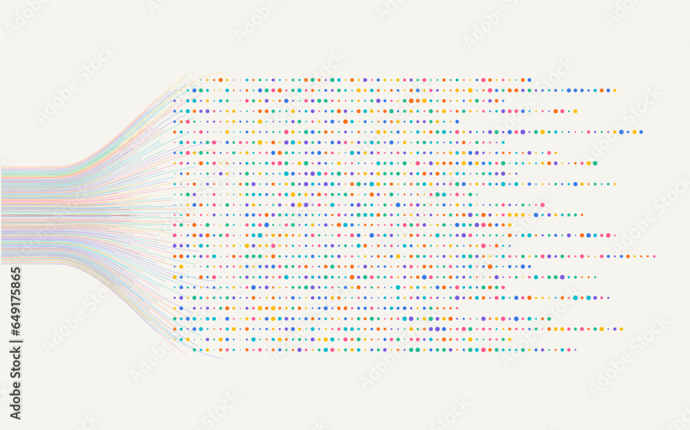 Poster big data visualization. social network, financial analysis of complex databases. data mining. vector