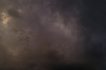 picturesque, dramatic stormy sky with dark clouds, approaching thunderstorm. Concept on theme of...